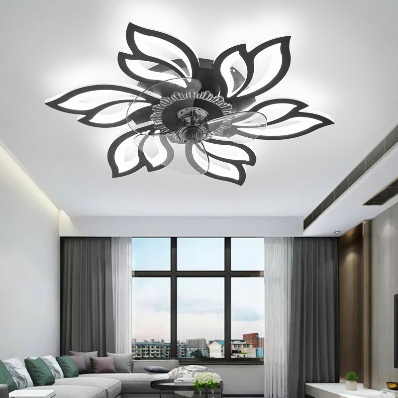 Armentha 65cm Ceiling Fan with LED Lights, Black