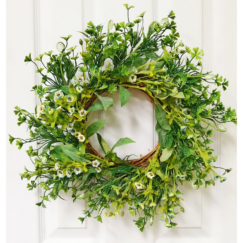 Faux Fir 16'' Wreath, Blue