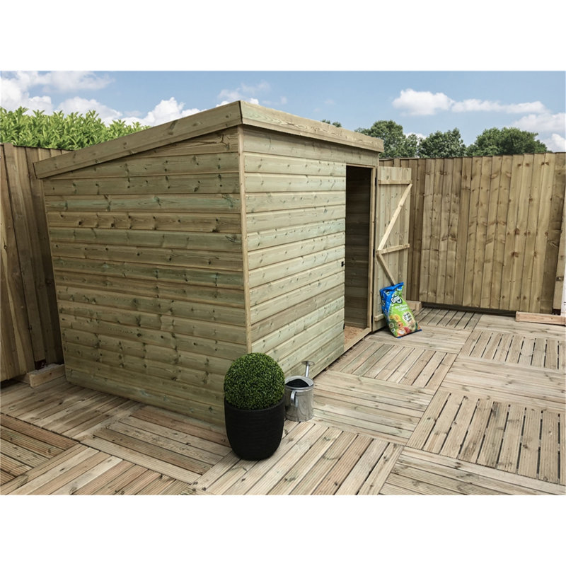 Jenne Solid Wood Garden Shed, 8 ft. W x 7 ft. D