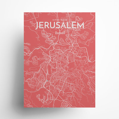 Carte de la ville de Jérusalem, impression de luxe