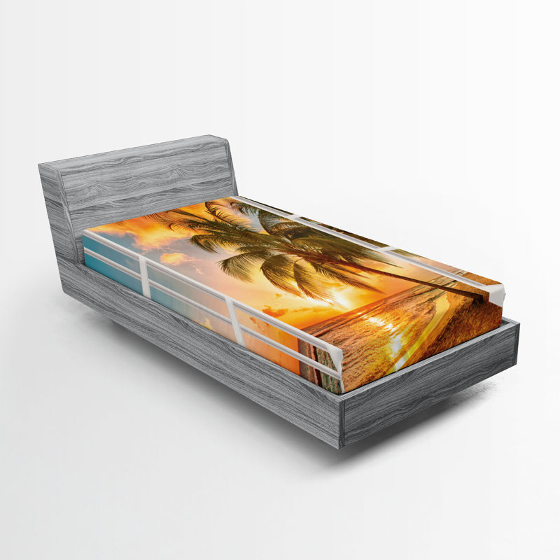 Multicolore drap de mer Ambesonne, Drap-housse pour lit simple