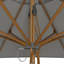 Parasol de patio en teck de 11 pieds en aluminium avec nervures en fibre de verre et poulie en granite-4719658