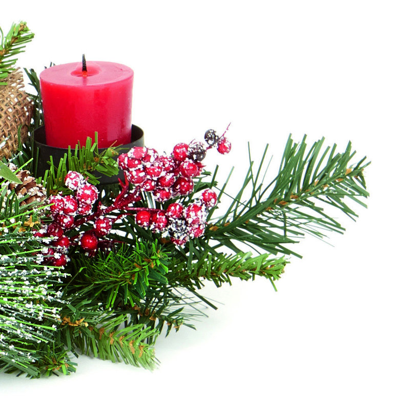 Frosted Candle Centrepiece