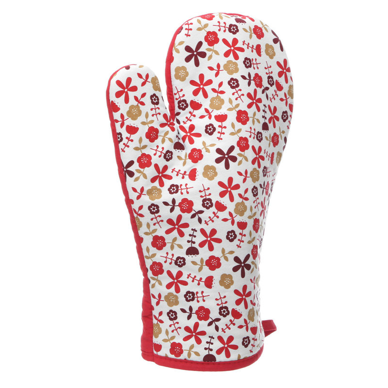 17 Stories Aimslee Floral Cotton Oven Mitt