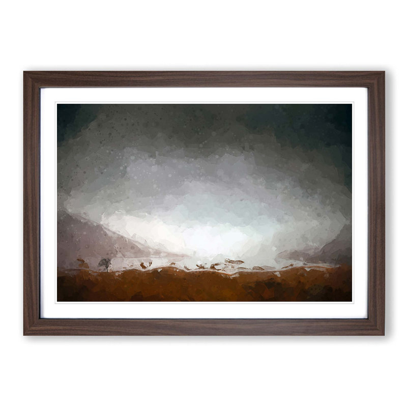 View of Stirling in Scotland in Abstract - Picture Frame Graphic Art Print, Walnut, 40cm H x 60cm W x 2cm D