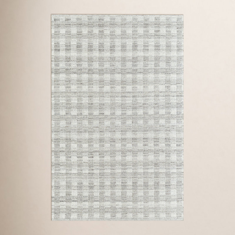 Lavande Plaid Wool Area Rug, Rectangle 8'10" x 12'