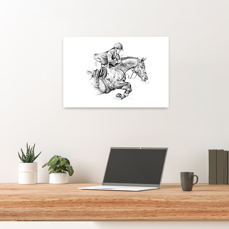 «Dynamic Horse Jump», reproduction d'art murale cheval contemporain, H 16 po x l 24 po