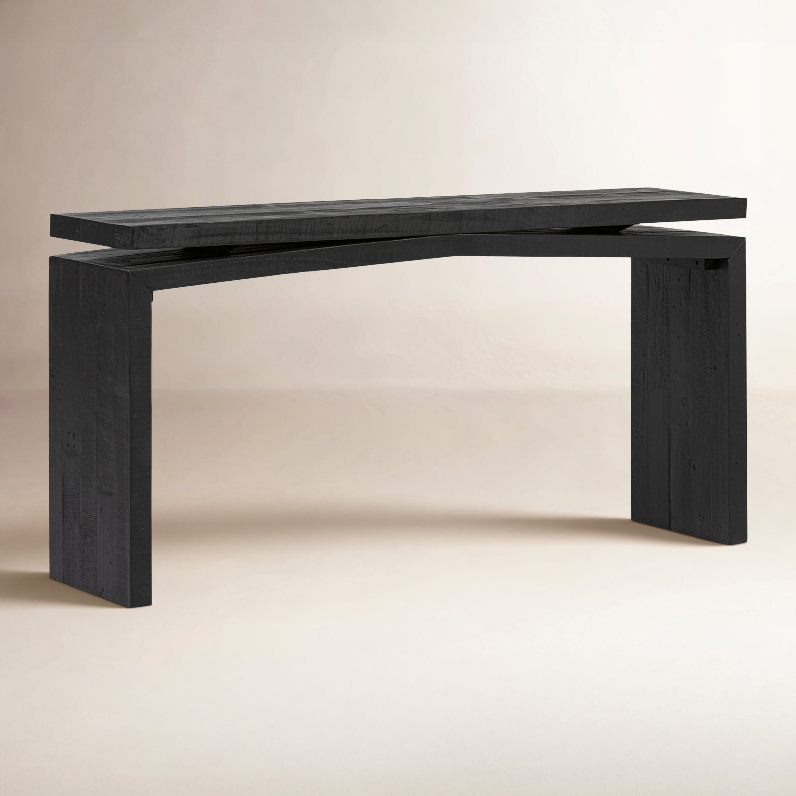 Henn Solid Wood Console Table, Aged Black Pine, 30.75" H x 60" W x 15" D