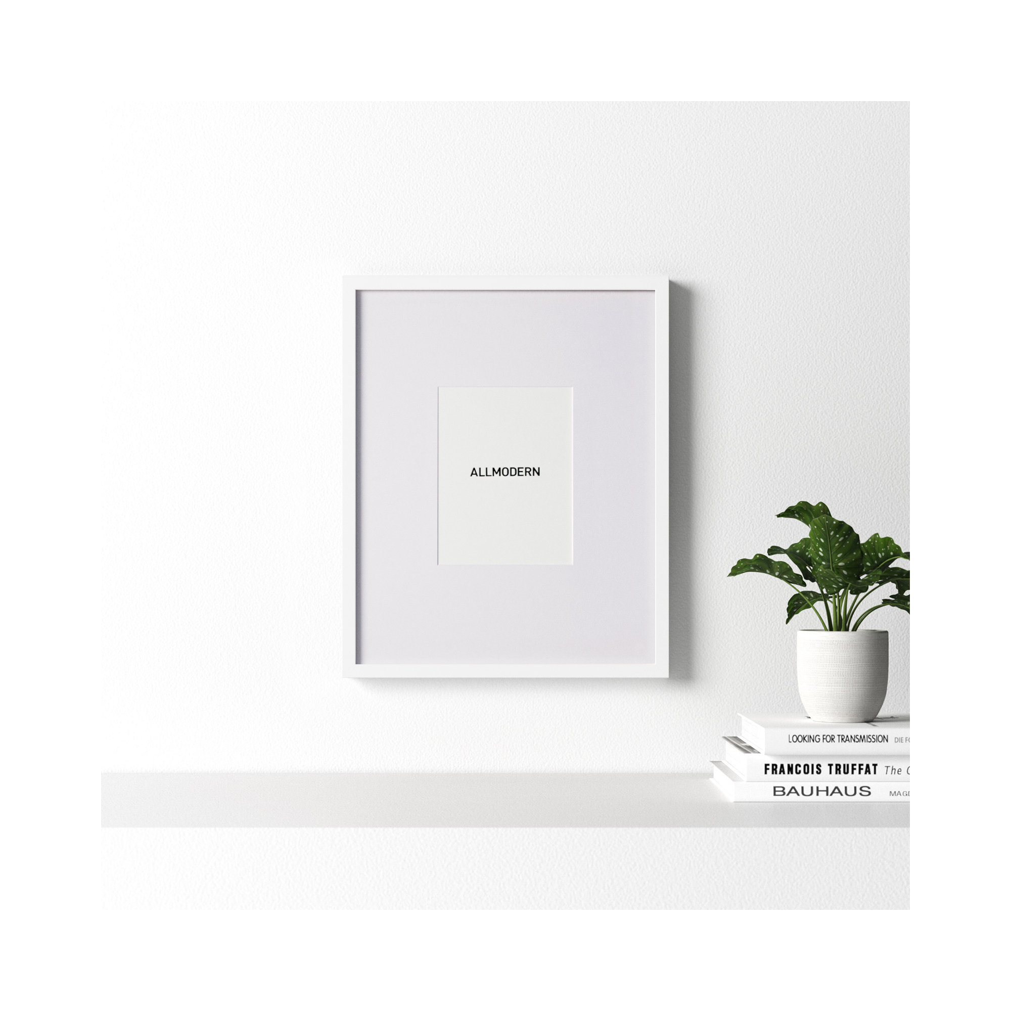 Capullo Wood Matte Picture Frame with Mat, White, 8" x 10", 16" x 20"