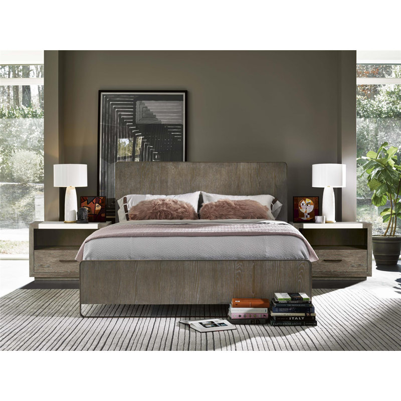 Wilshire 1 Drawer Nightstand, Gray/White