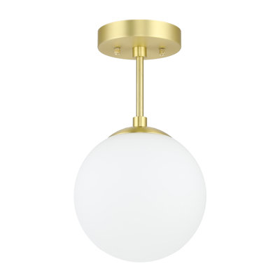 Andren Flush Light 1 Light Semi Flush Mount Ceiling Light, Globe Ceiling Light