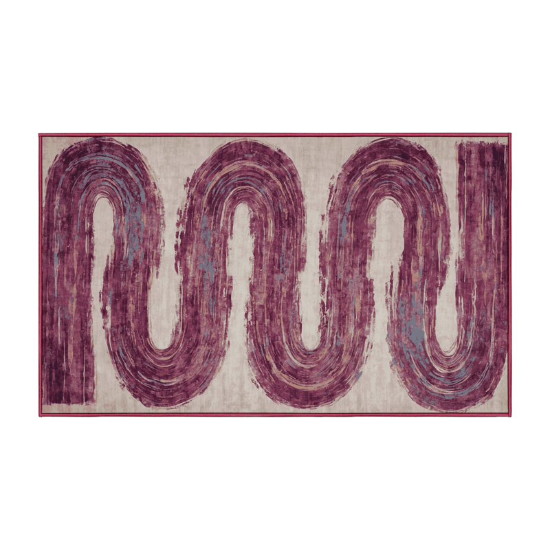 Tapis rouge soyeux et moelleux, Rectangulaire 3 pi x 5 pi