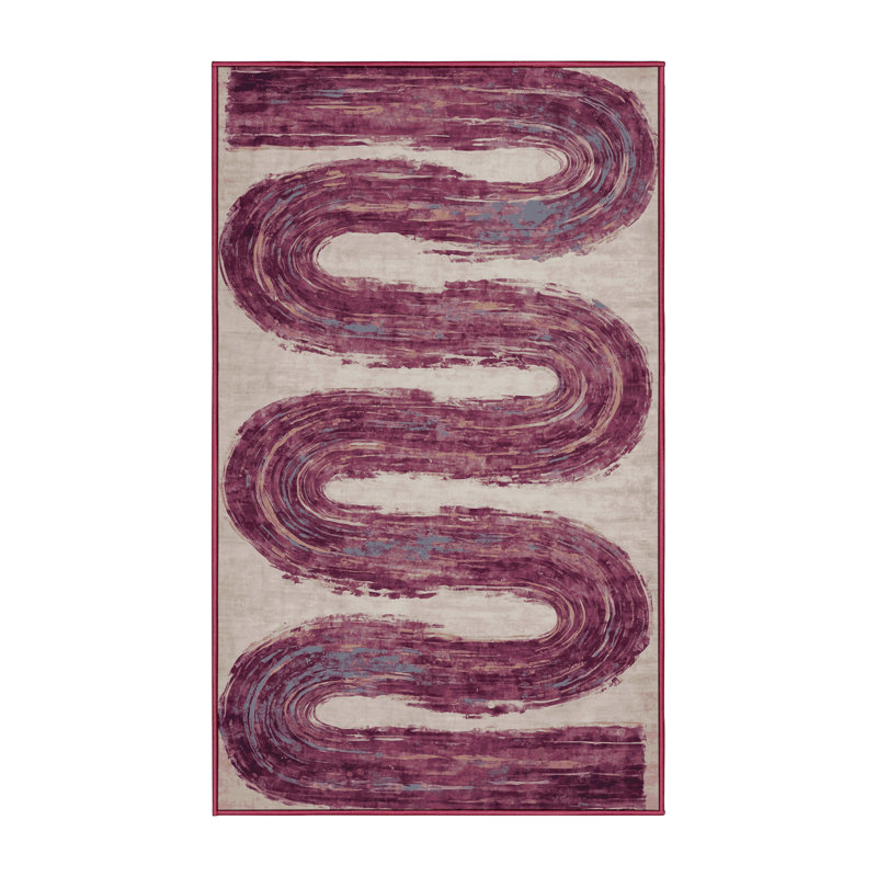 Tapis rouge soyeux et moelleux, Rectangle 7 pi x 9 pi