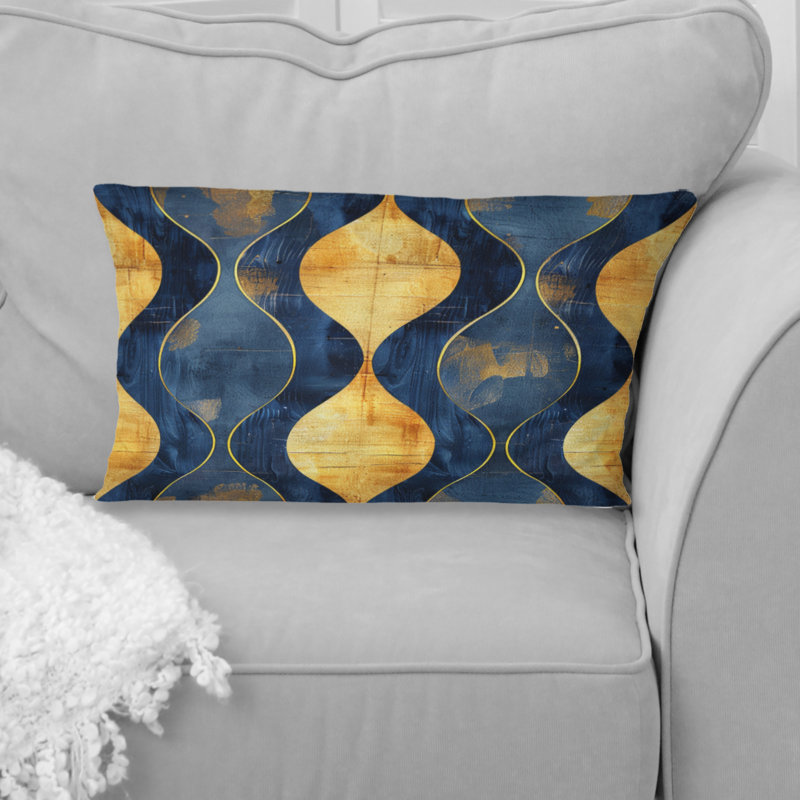 Coussin lombaire Mid-Century Blue Ogee
