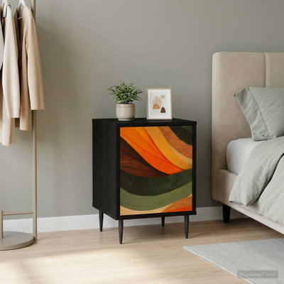 36cm W Engineered Wood Bedside Table