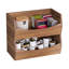 Rangement de bac empilable en bois d'acacia