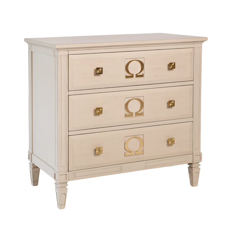 Omega Solid Wood 3 - Drawer Accent Chest, Antique Gray