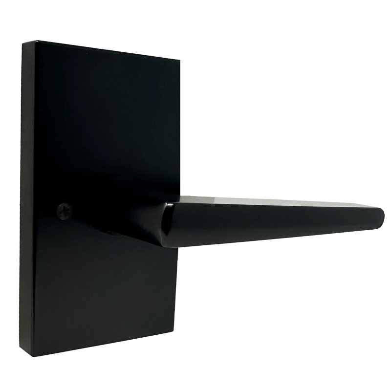 Poignée de porte avec rosette transitionnelle Philtower, Noir mat, Passage Hall/Closet