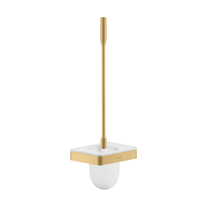 AXOR Universal SoftSquare Toilet Brush with Holder Wall-Mounted in Brushed Gold Optic, Brushed Gold