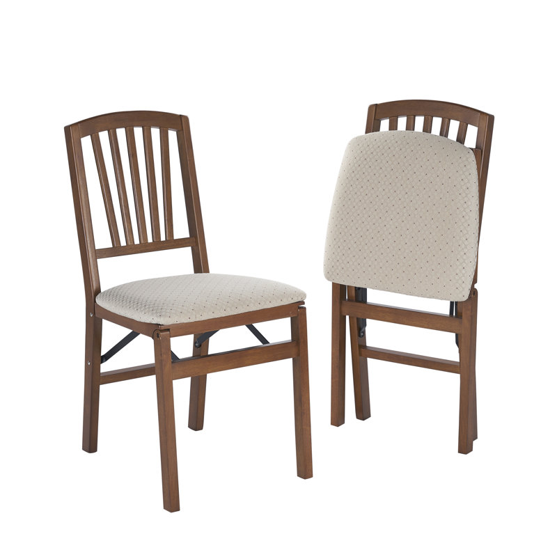  Stakmore Mission Fusion Folding Chair, Fruitwood Frame with Blush Fabric, Fruitwood