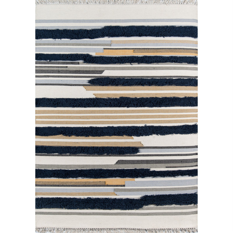 Tapis contemporain 100% laine fabriqué à la main, Rectangle 3 pi x 5 pi