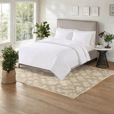 Reversible Bedding Sets, Ultra-soft Polyester, Modern Square Pattern, King/cal King Size
