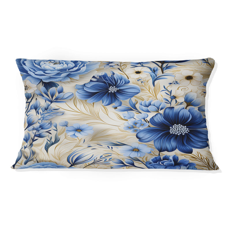 Coussin Enchanted - pivoines bleues et blanches III