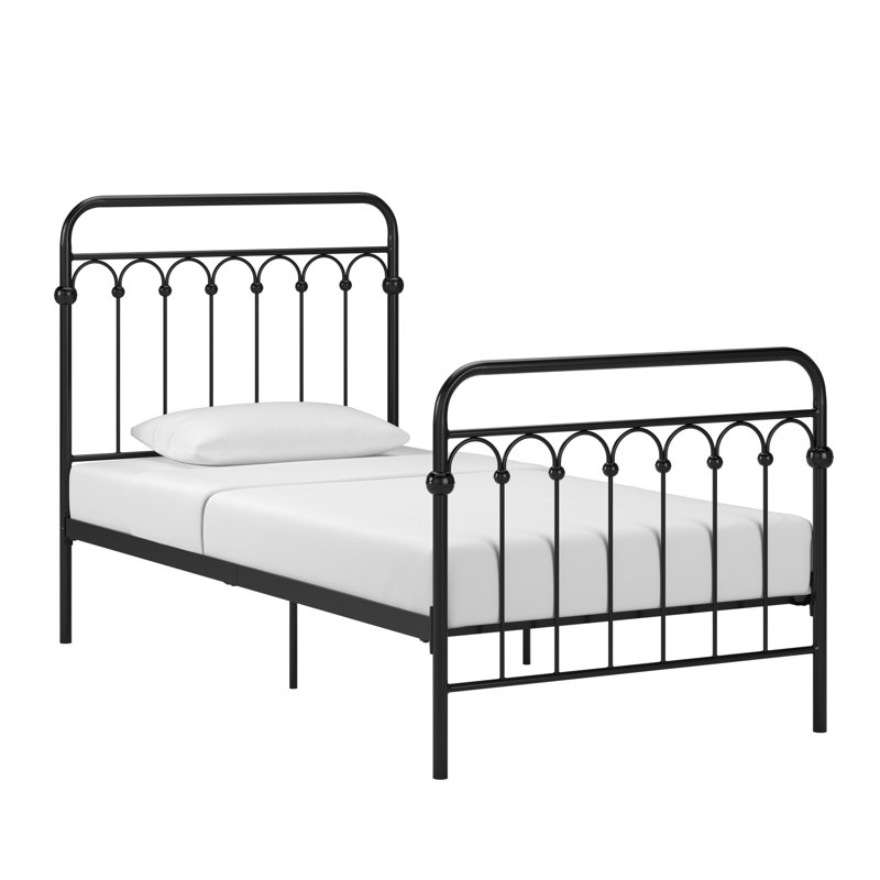 Eyres Metal Slat Bed, Black, Twin