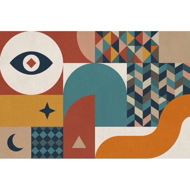 Décoration murale amovible de style Mid-Century, Texturé non collé, 120 po x 96 po