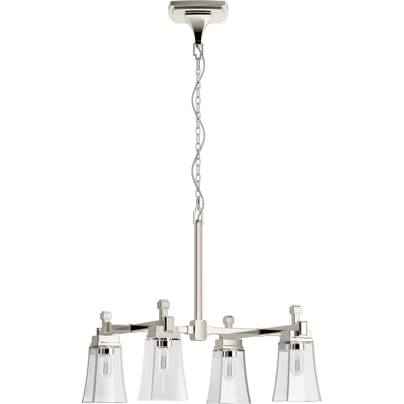 Riff 30.5 in. Four-Light Chandelier, Polished Nickel
