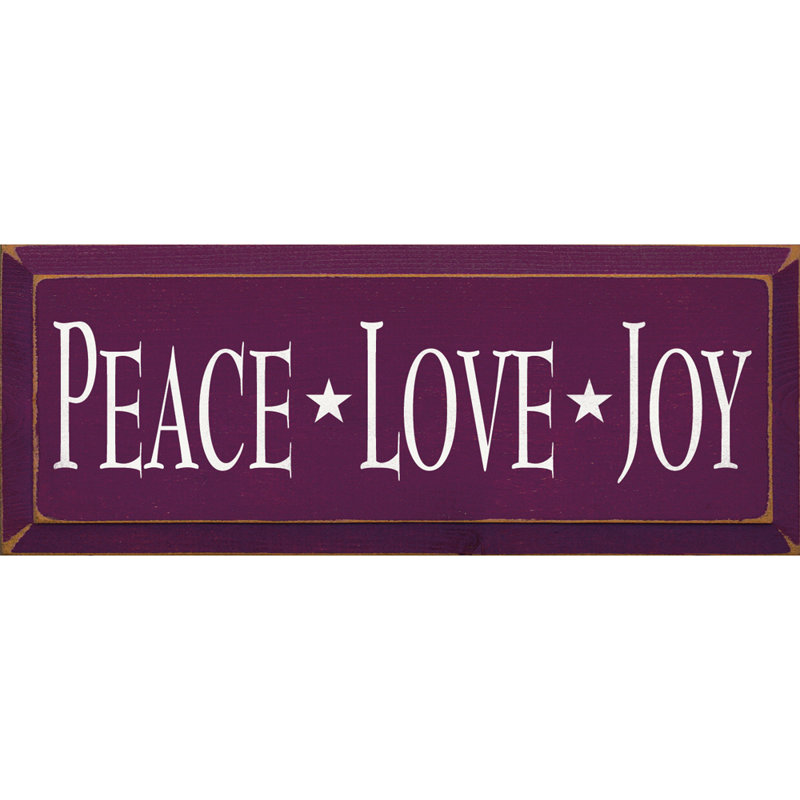 Plaque d’art textuel paix love joy