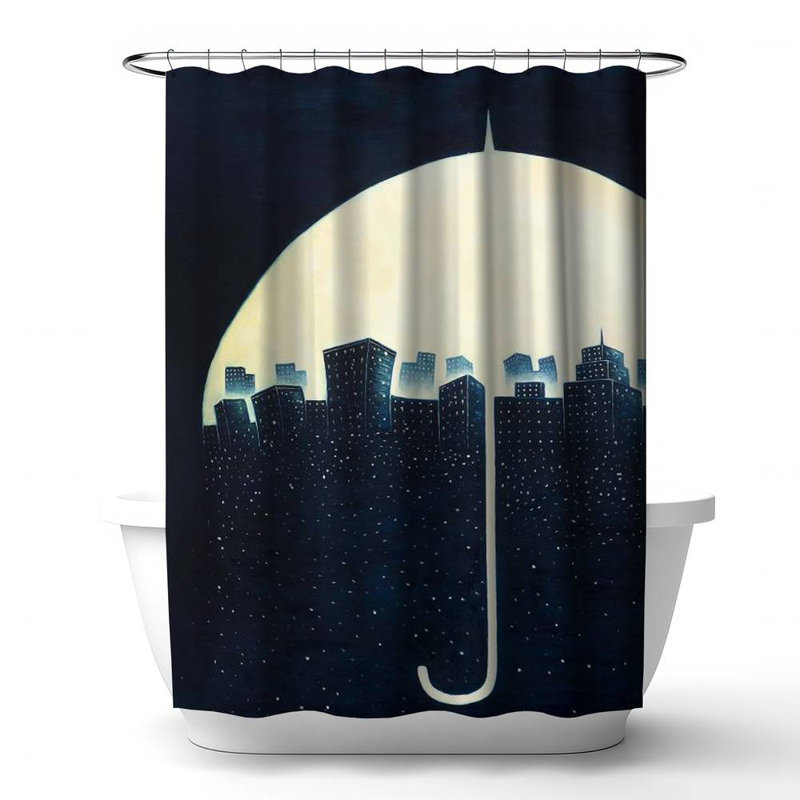 Shower Curtain MI38 – Polyester Shower Curtain, Dye Sublimation Print, 71" W × 74" L