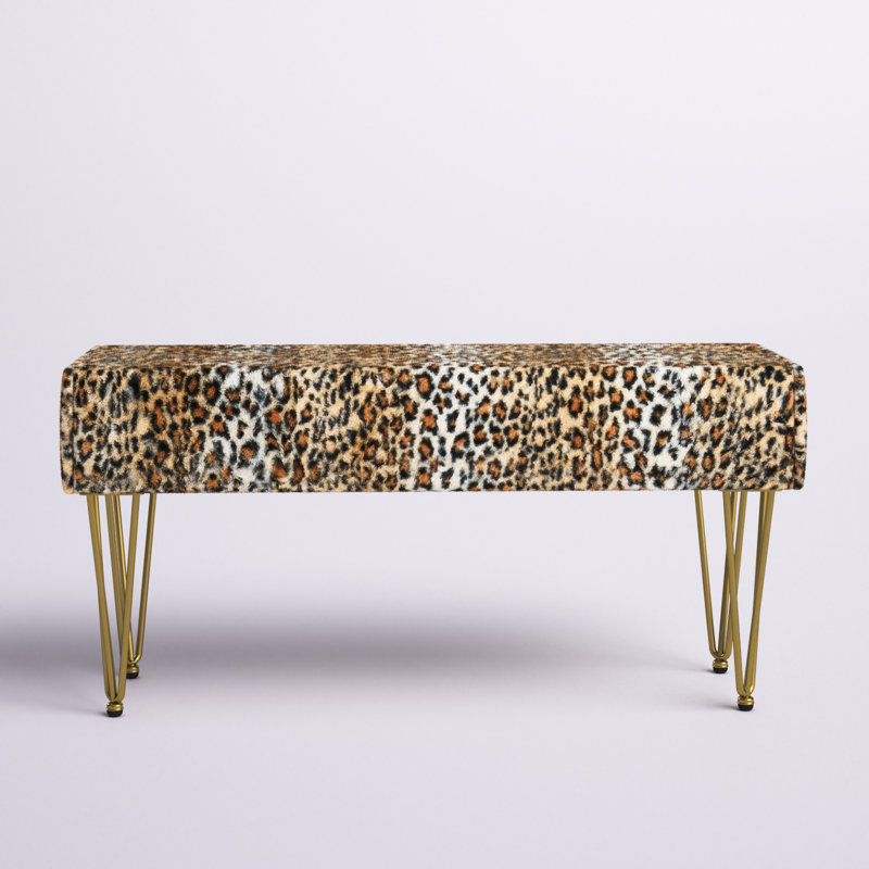 Banc rembourré Pearman, H 22 po x l 46 po x P 16 po, Or