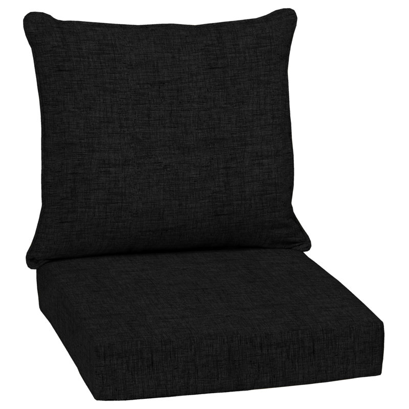 Coussin de chaise longue d'extérieur ARDEN, Noir, L 24 po x P 24 po