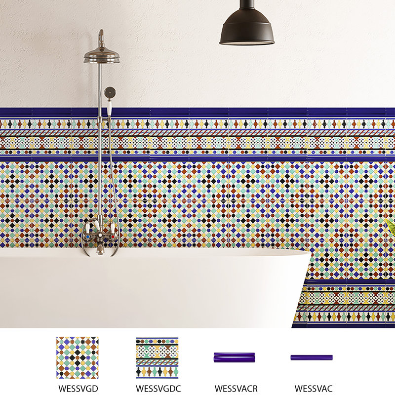 Sevillano Giralda 8" x 8" Ceramic Patterned Tile
