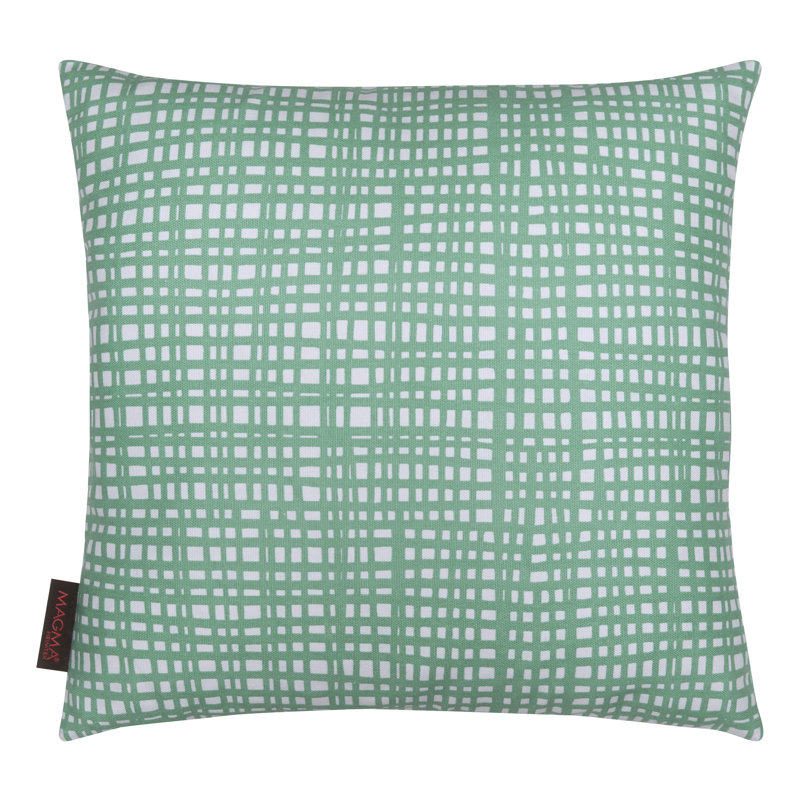 Coussin en coton Juno, Vert, 15 po x 15 po