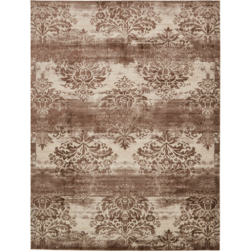 Tapis beige foncé / crème Mathieu, Rectangle 10 pi x 13 pi