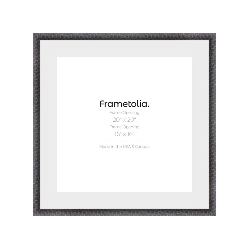 Cadre mural Frametolia Art Deco - largeur 7/8 po - passe-partout étroit, 20 po x 20 po, Noir