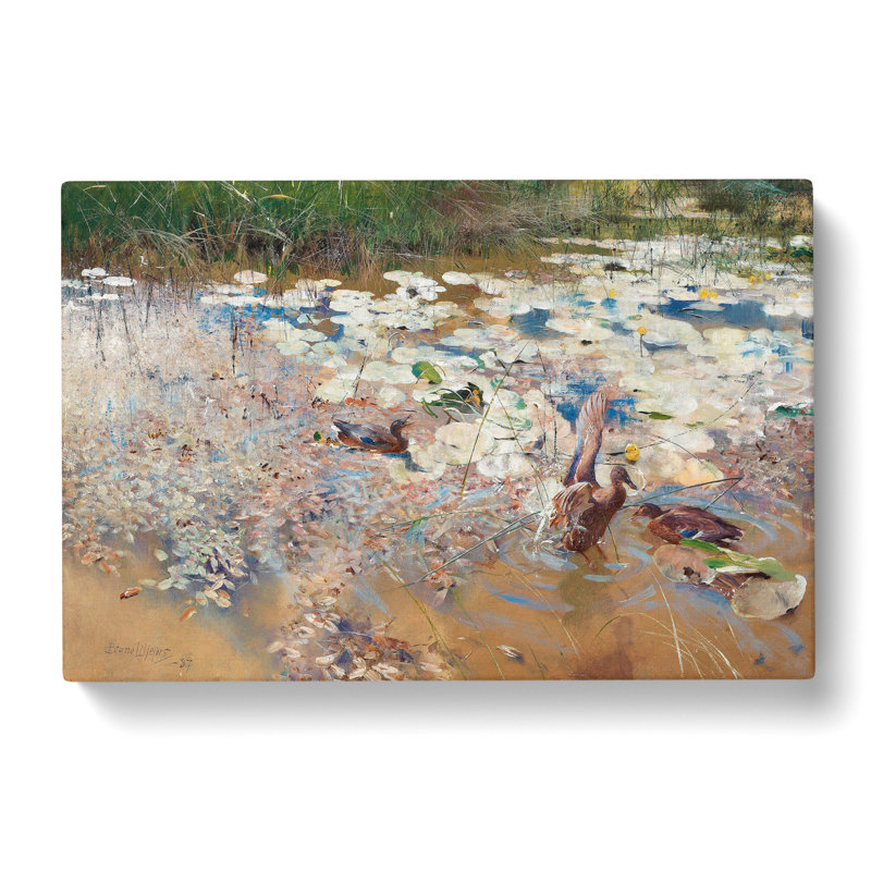Wild Ducks by Bruno Liljefors - Wrapped Canvas, 50cm H x 76cm W x 3cm D