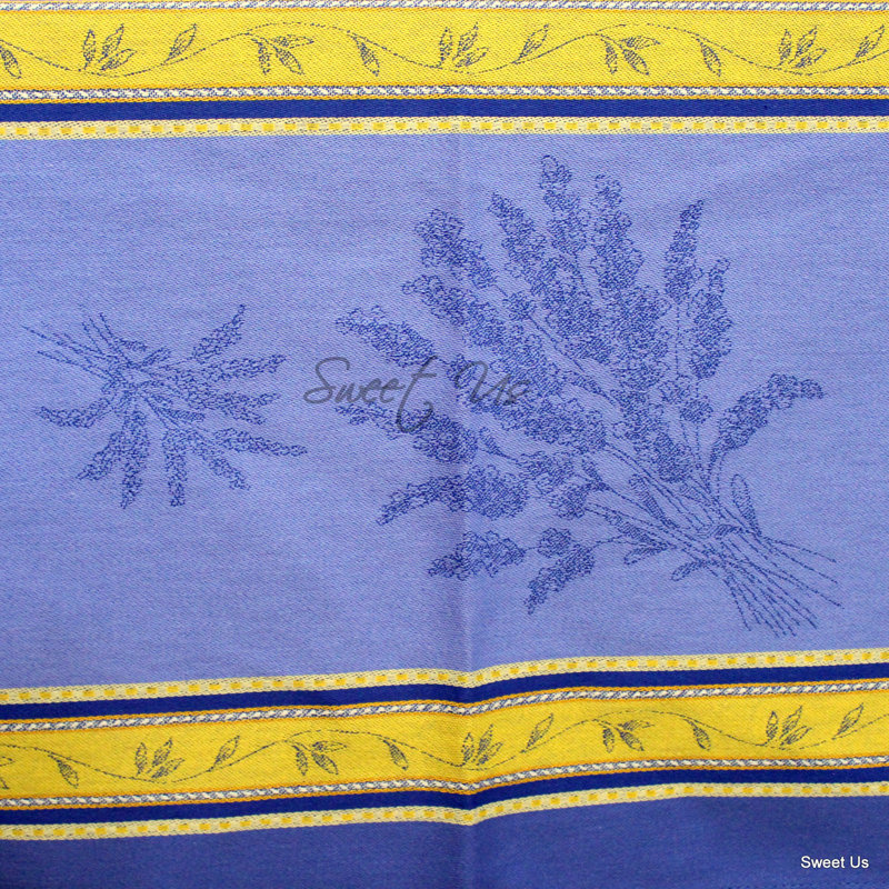 Collection de nappe en coton jacquard provençal enduit de polytétrafluoroéthylène résistant aux taches et essuyable