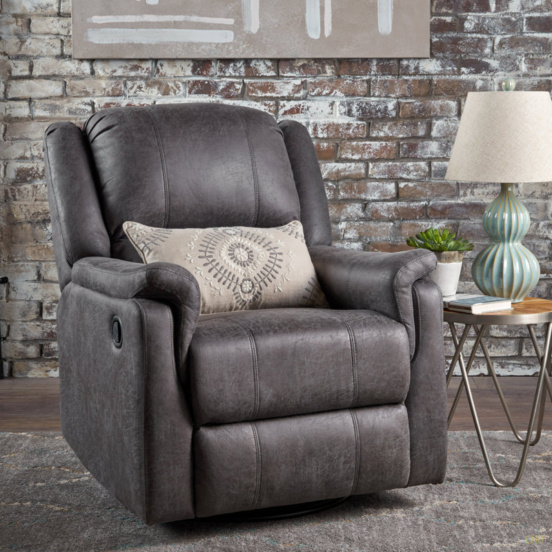 Fauteuil inclinable et pivotant avec confort pivotant et design élégant pour tout salon, Microfibre / microsuède, Ardoise