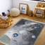 Tapis gris lavable à la machine antidérapant à imprimé numérique gris