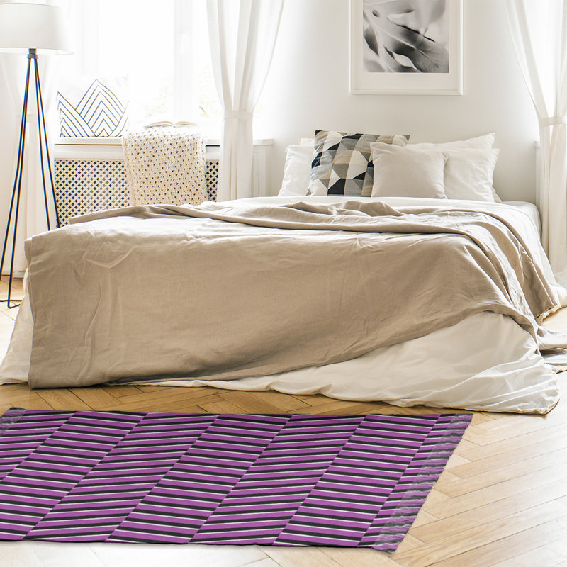 Tapis à rayures mauves, Non
