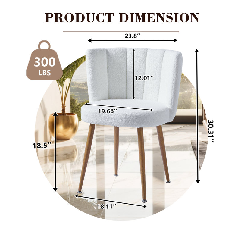 Ensemble de 2 chaises de salle à manger rembourrées Modern, Blanc