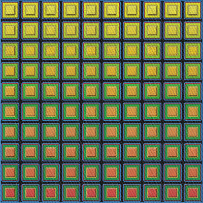 Tapis vert à motif géométrique Saito