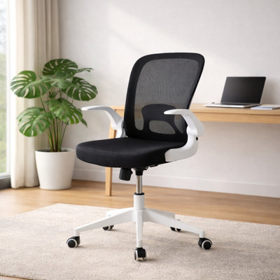 Foldable Mid-Back Mesh Ergonomic Office Chair with Adjustable Arms Space Saving by Inbox Zero