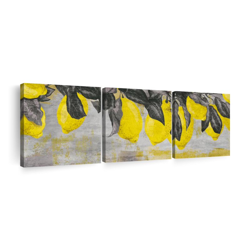 Ripe citrons, reproduction d'art sur toile, H 38 po x l 12 po x P 1,25 po