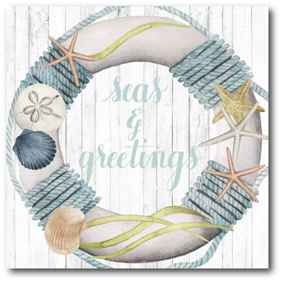 «Sea & Sand Chistmas», art mural sur toile tendue 16 po x 16 po