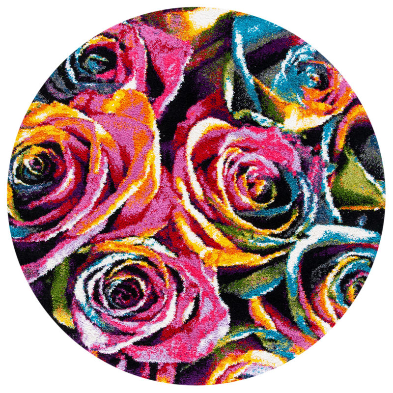 Cleveland Performance Floral Rug, Round 6'7"