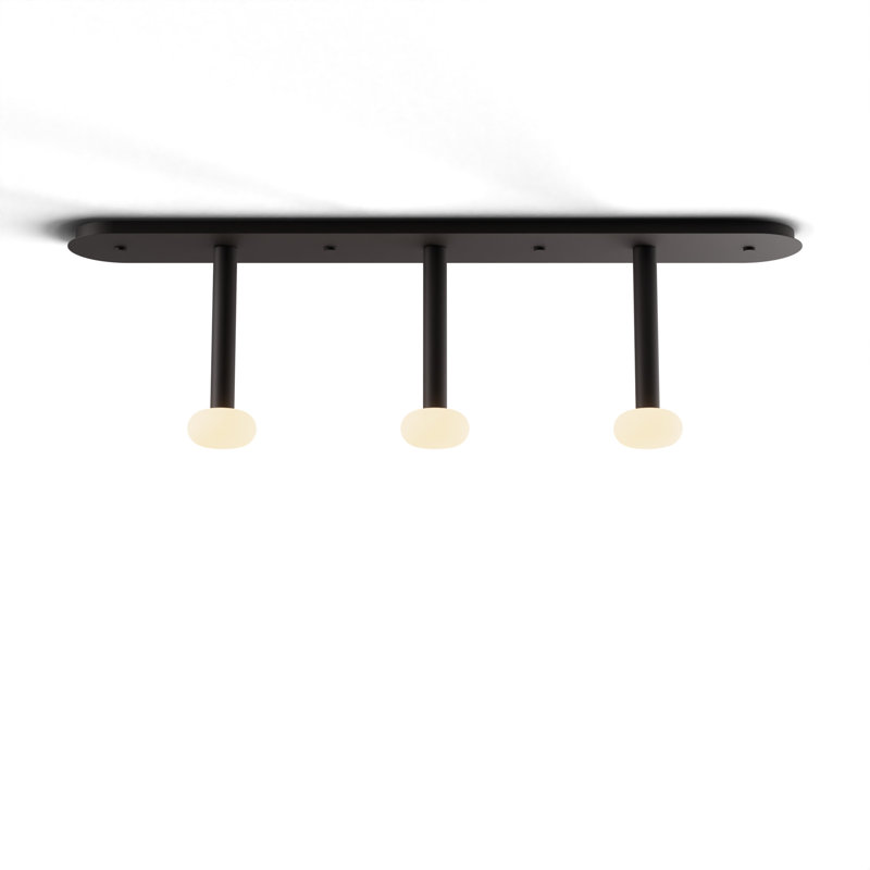 3 - Light LED Pendant, Matte Black